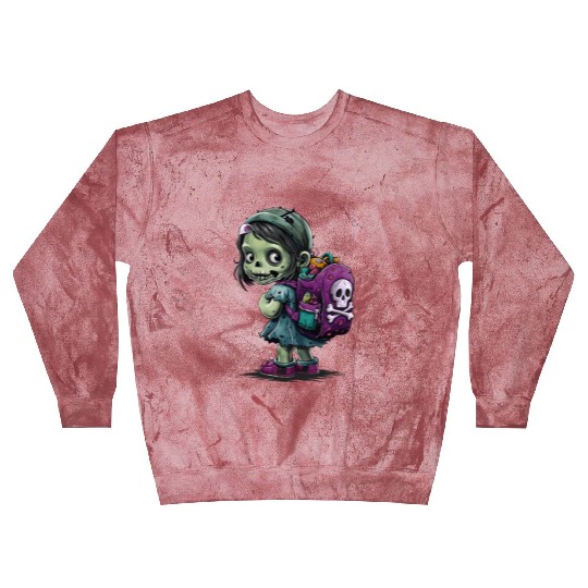 Zombie Girl With Backpack - Back to School Blast Sweatshirts
