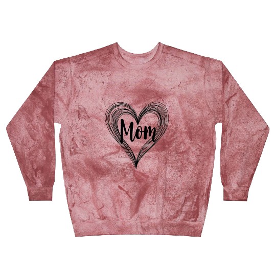 Mom Black Lined Heart Design Blast Sweatshirts
