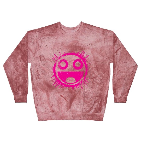 Pink Joyful Face Blast Sweatshirts