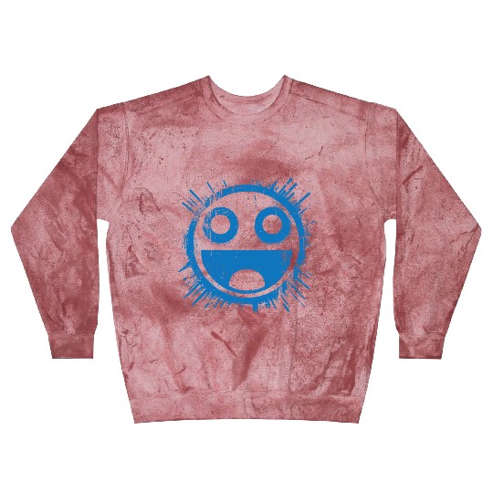Blue Joyful Face Blast Sweatshirts