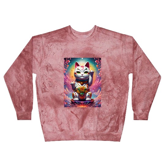 Maneki neko lucky cat Blast Sweatshirts