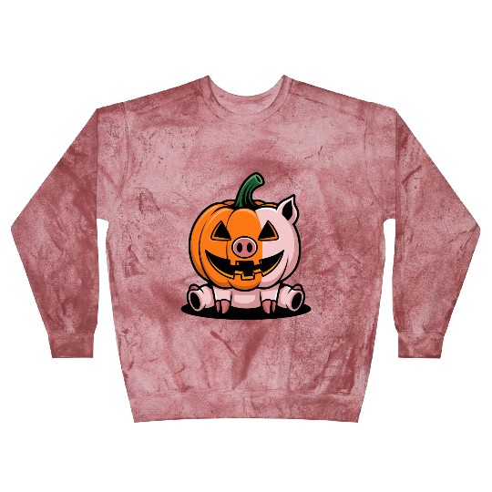 Halloween pig pumpkin comic funny whimsical Blast Sweatshirts