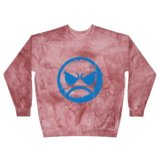 Cool Blue Angry Face Blast Sweatshirts