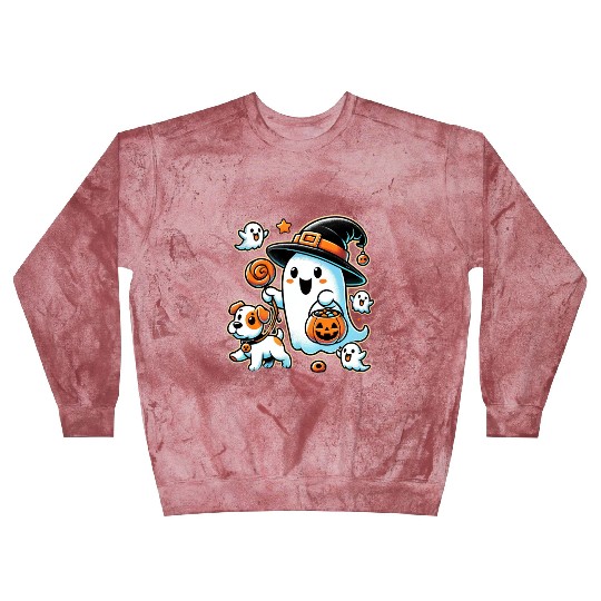 Spooky Ghost and Puppy - Halloween Trick or Treat Blast Sweatshirts