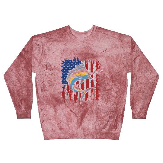 Patriotic Marlin Fishing Blast Sweatshirts