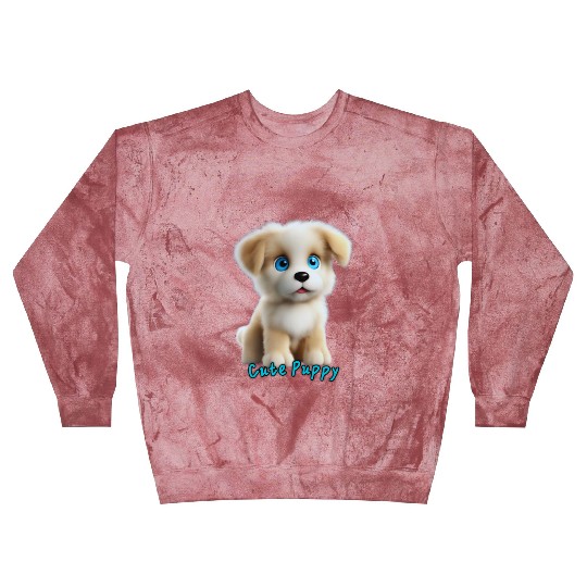 Adorable Blue-Eyed Puppy Blast Sweatshirts