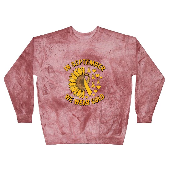 September We Wear Gold Childhood Cancer Awareness Blast Sweatshirts