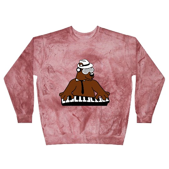 Grizzly Brown Bear Playing Keyboard Piano Music Blast Sweatshirts