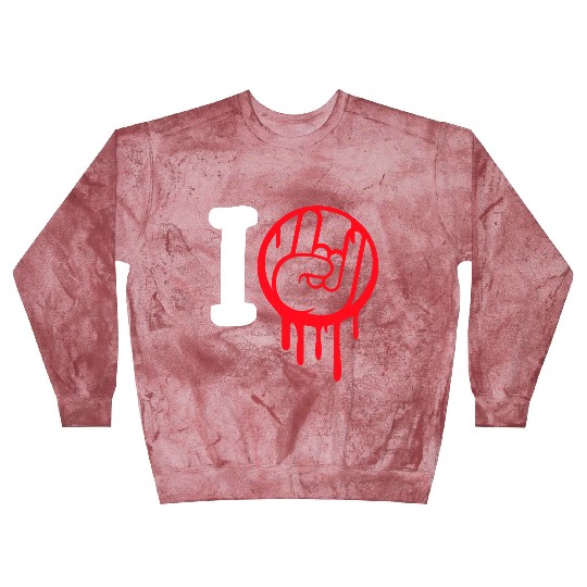 I Love Heavy Metal Hard Rock Music Graffiti Heart Blast Sweatshirts