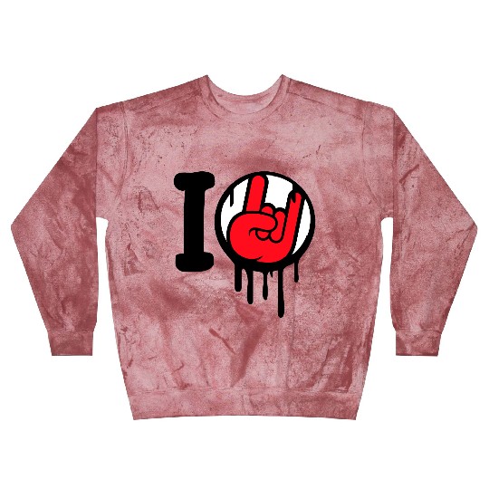 I Love Heavy Metal Hard Rock Music Graffiti Heart Blast Sweatshirts