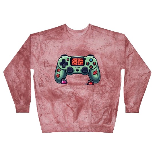 Zombie Brain-Themed Green Controller Blast Sweatshirts