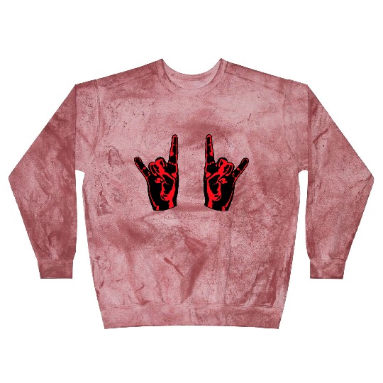 Two heavy metal hard rock horn finger hand gesture Blast Sweatshirts
