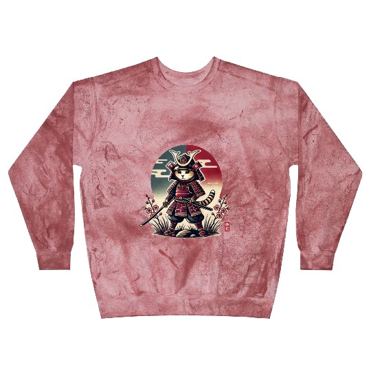 Samurai Cat: Vintage Ukiyo-e Warrior Art Blast Sweatshirts