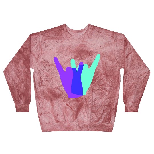 Two heavy metal hard rock horn finger hand gesture Blast Sweatshirts