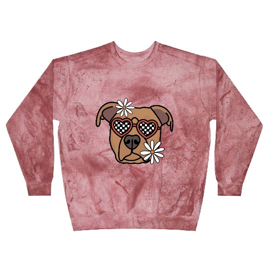 Pitbull Brown Retro Dog Blast Sweatshirts