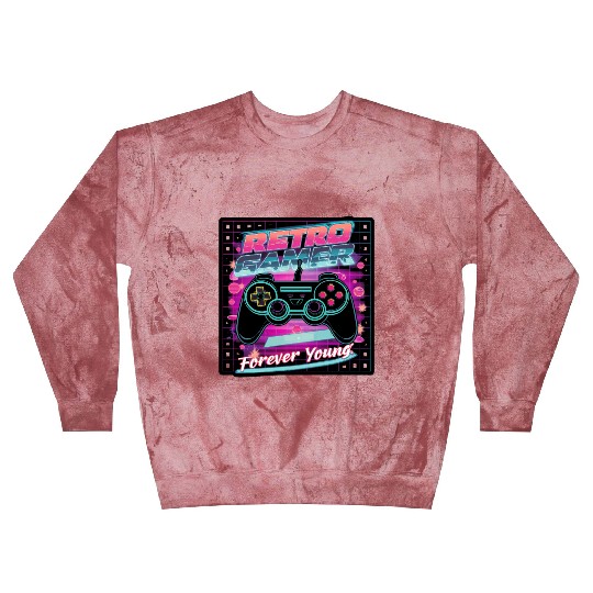 Retro Gamer Forever Young 01 sticker Blast Sweatshirts