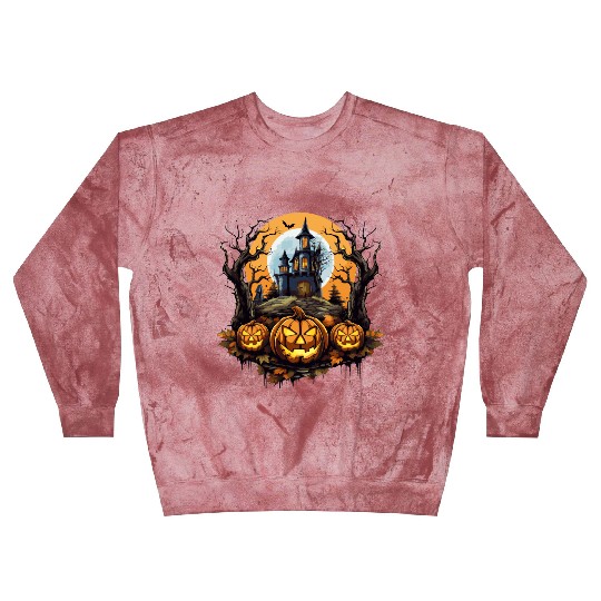 Spooky Haunted House Halloween Witches Pumpkin Blast Sweatshirts