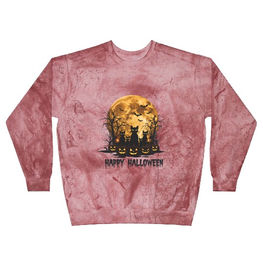 Midnight Cats: Spooky Halloween Night Blast Sweatshirts