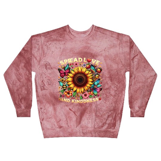 Spread Love & Kindness Sunflower Design Blast Sweatshirts