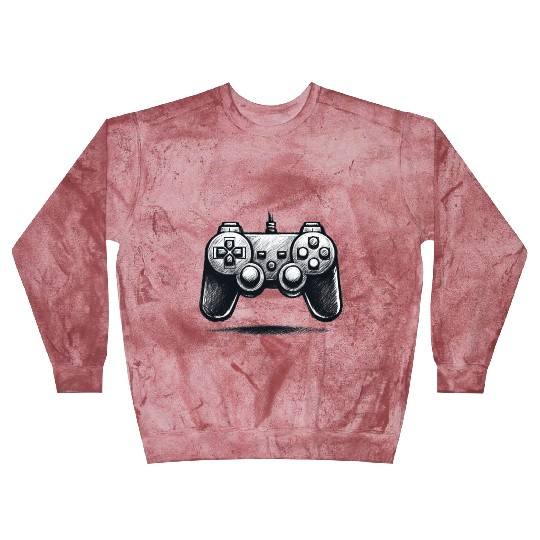 Gamer Controller Cartoon Charcoal Gaming Art Blast Sweatshirts