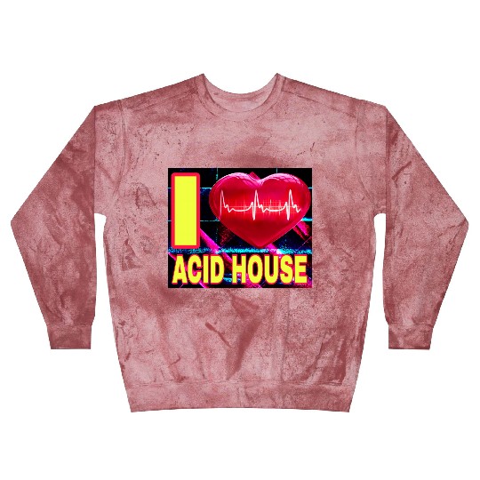 I LOVE ACID HOUSE YELLOW FONTS Blast Sweatshirts