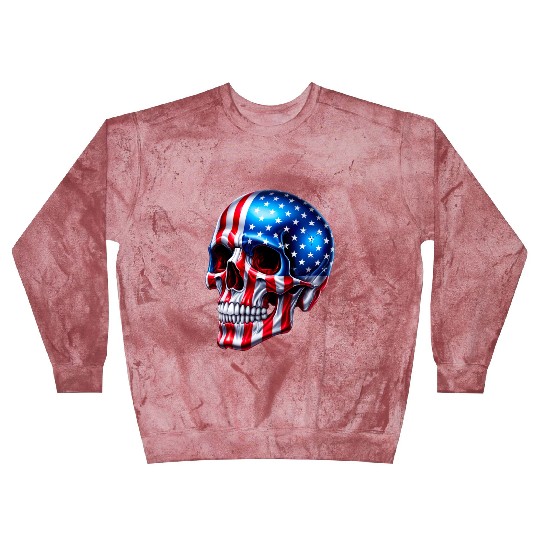 American Flag Skull Blast Sweatshirts