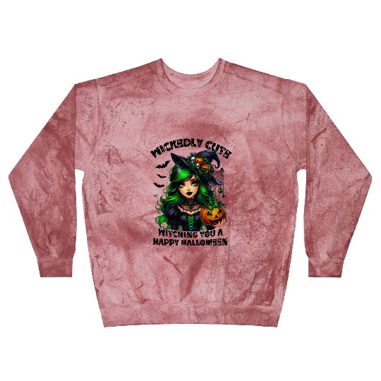 Halloween Wicked Cute Green Witch Blast Sweatshirts