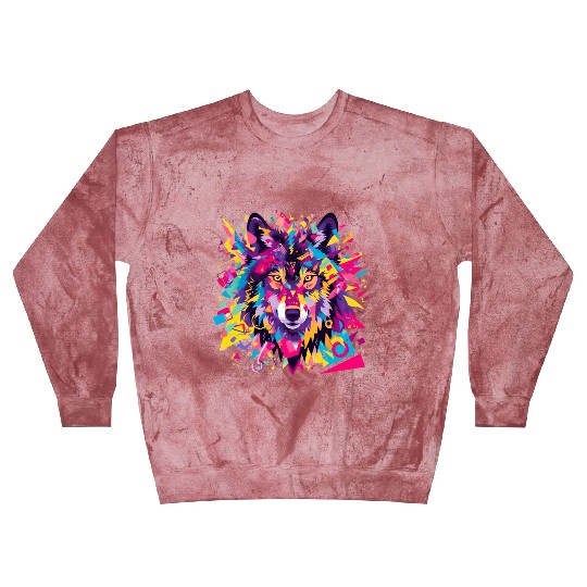 Majestic Pop Art Alpha Wolf - Vibrant Cool Blast Sweatshirts