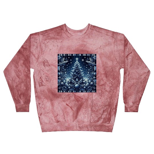 flannel blue and white christmas Blast Sweatshirts