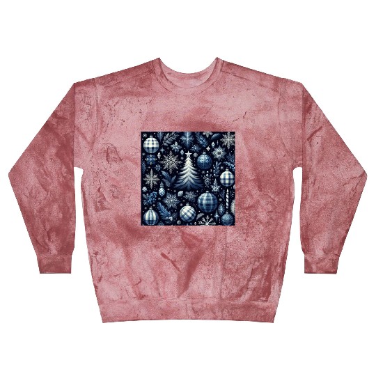 flannel blue and white christmas Blast Sweatshirts