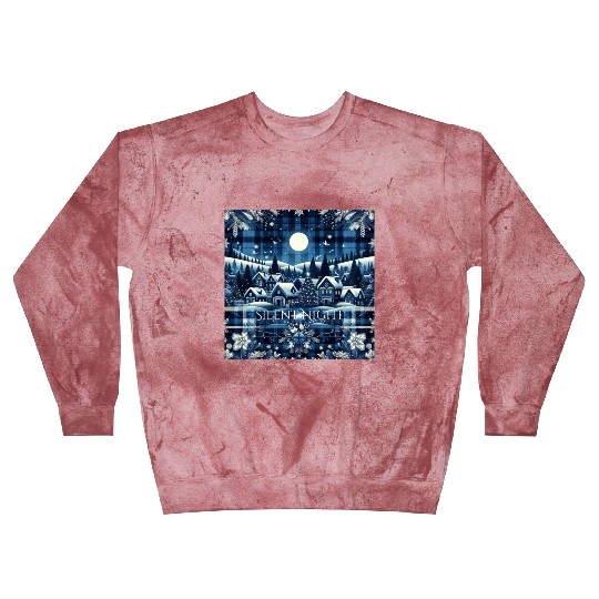 flannel silent night blue and white christmas Blast Sweatshirts