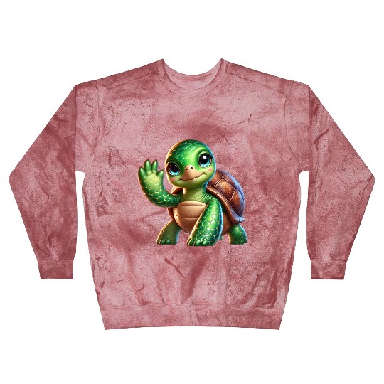 Adorable Waving Turtle Blast Sweatshirts