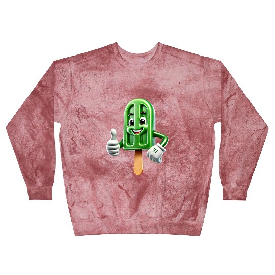 Smiling Green Popsicle Giving Thumbs Up 3D Style Blast Sweatshirts