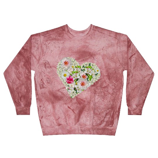 heart of flowers blossoms daisy tulip pink peony Blast Sweatshirts