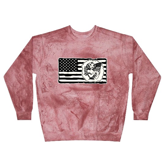 Retro Flag Girl © LIKE US ON FACEBOOK # Blast Sweatshirts