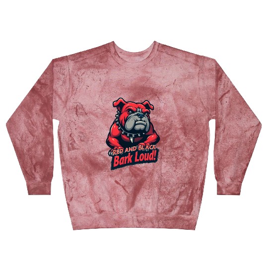 Bulldog Red And Black Bark Loud Blast Sweatshirts