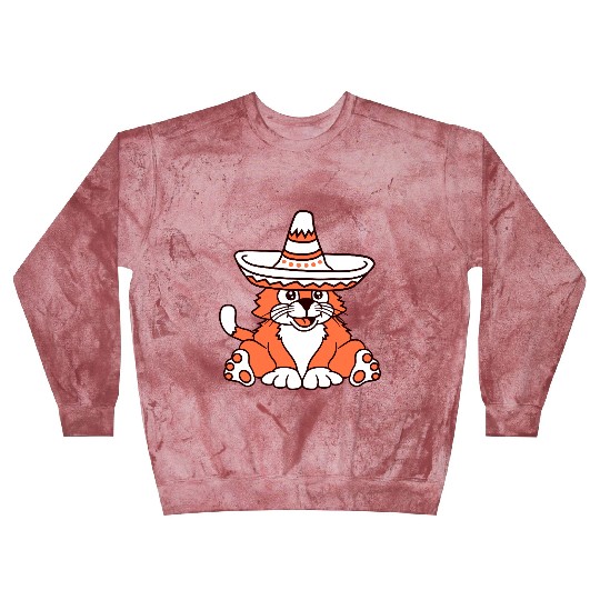 Sombrero Hat Cat Funny Cool Mexican Culture Kitten Blast Sweatshirts