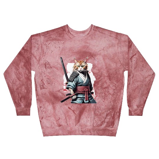 Fearless Samurai Cat Blast Sweatshirts
