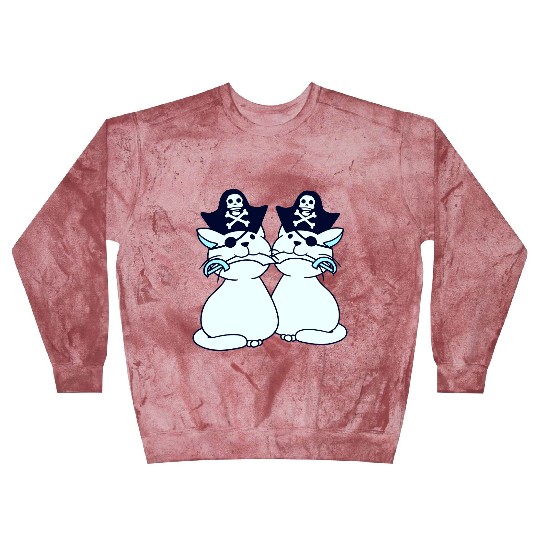 2 cute pirate cats captain costume friends team Blast Sweatshirts