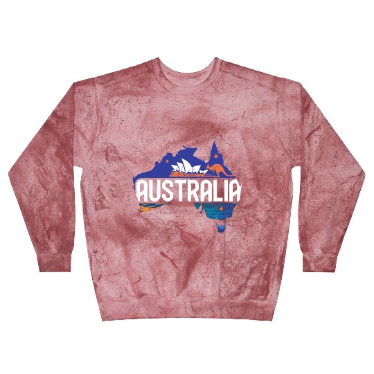 Australia Kangaroo & Sydney Opera House Map Blast Sweatshirts
