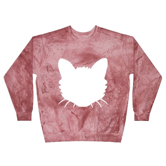 Cat Face Silhouette Kitten Head Outline Outline Blast Sweatshirts