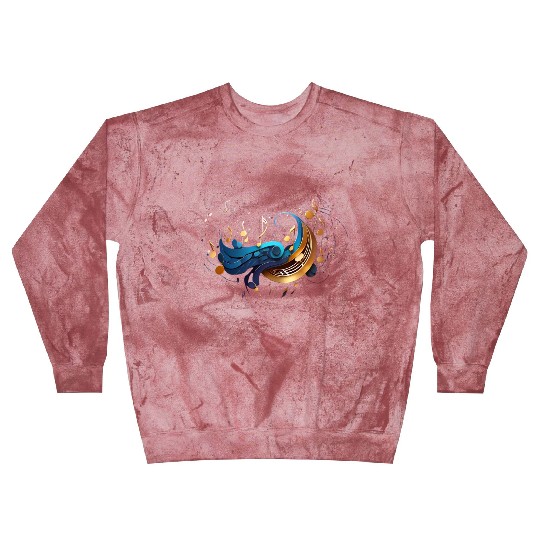 Celestial Music Waves: Abstract Notes and Flow Blast Sweatshirts