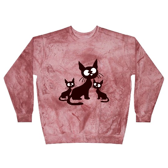 Crazy Cats Family Mom Dad 2 Small Cute Kids Babies Blast Sweatshirts