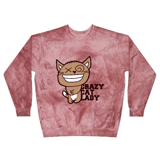 Crazy Cat Lady Text Love Saying Quote Weird Woman Blast Sweatshirts
