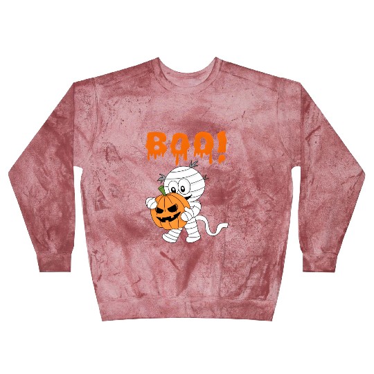 Spooky Orange Boo Halloween Surprise Blast Sweatshirts