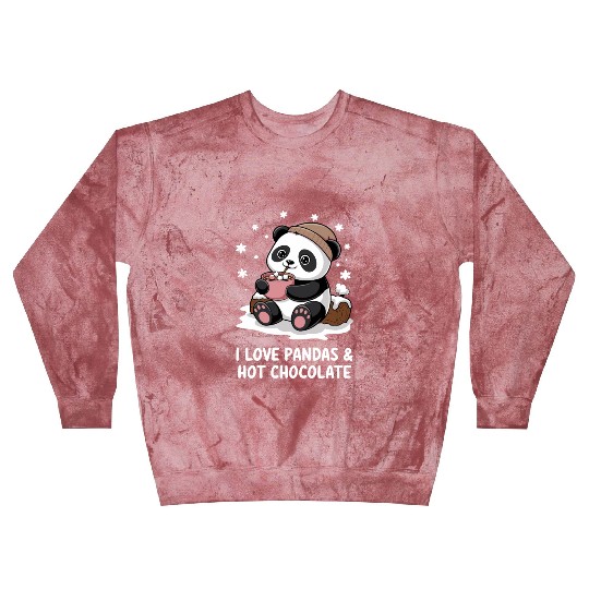 I Love Pandas & Hot Chocolate Cozy Vibes Blast Sweatshirts