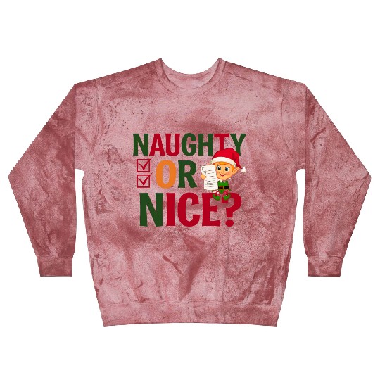 Naughty or Nice Elf Checklist Christmas Fun Blast Sweatshirts