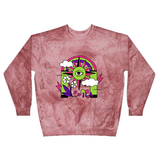 Pink ve Green Psychedelic I Need Space Blast Sweatshirts