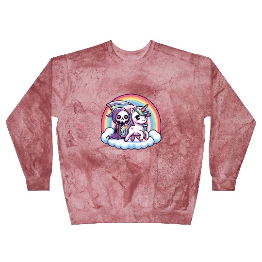 Cute Reaper And Unicorn Rainbow Blast Sweatshirts