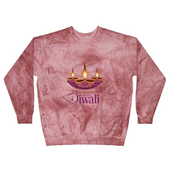 Happy Diwali with Beautiful Diya Lamps Blast Sweatshirts